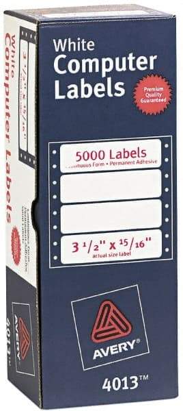 AVERY - 3-1/2" Long, White Paper Dot Matrix Label - For Dot Matrix Printers - A1 Tooling