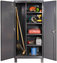 Durham - 4 Shelf Combination Storage Cabinet - Steel, 60" Wide x 24" Deep x 78" High, Gray - A1 Tooling