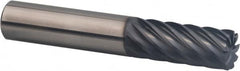 SGS - 1/2", 9 Flute, Single End, Solid Carbide, 0.12" Corner Radius End Mill - 3" OAL, 35° Helix, Right Hand Flute, 1-1/4" LOC, Right Hand Cut - A1 Tooling