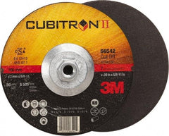 3M - 60 Grit, 7" Wheel Diam, Type 27 Depressed Center Wheel - Ceramic, Resinoid Bond, S Hardness, 8,500 Max RPM - A1 Tooling