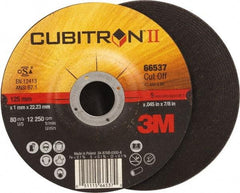 3M - 60 Grit, 5" Wheel Diam, 7/8" Arbor Hole, Type 27 Depressed Center Wheel - Ceramic, Resinoid Bond, S Hardness, 12,250 Max RPM - A1 Tooling