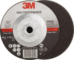 3M - 36 Grit, 7" Wheel Diam, Type 27 Depressed Center Wheel - Ceramic, Resinoid Bond, R Hardness, 8,500 Max RPM - A1 Tooling