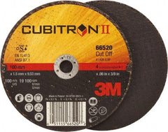 3M - 4" 36 Grit Ceramic Cutoff Wheel - 0.06" Thick, 3/8" Arbor, 19,100 Max RPM, Use with Angle Grinders - A1 Tooling