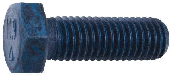 Metric Blue - M12x1.75mm Metric Coarse, 70mm Length Under Head Hex Head Cap Screw - Partially Threaded, Grade 10.9 Alloy Steel, 19mm Hex - A1 Tooling