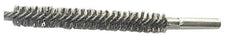 Schaefer Brush - 4" Brush Length, 9/16" Diam, Double Stem, Double Spiral Tube Brush - 6" Long, Stainless Steel, 12-24 Female Connection - A1 Tooling