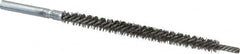 Schaefer Brush - 3" Brush Length, 1/4" Diam, Double Stem, Double Spiral Tube Brush - 4-3/4" Long, Stainless Steel, 8-32 Female Connection - A1 Tooling