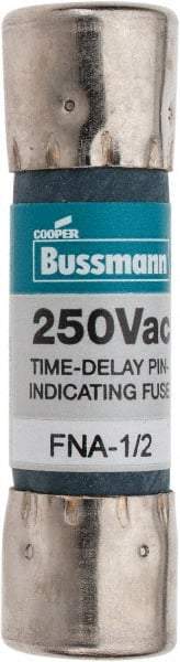 Cooper Bussmann - 250 VAC, 0.5 Amp, Time Delay Pin Indicator Fuse - Fuse Holder Mount, 1-1/2" OAL, 10 at 125 V kA Rating, 13/32" Diam - A1 Tooling