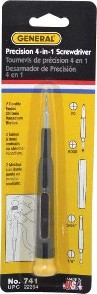 General - 4 Piece Bit Screwdriver - Phillips, Slotted, Precision - A1 Tooling