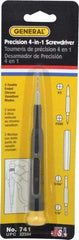 General - 4 Piece Bit Screwdriver - Phillips, Slotted, Precision - A1 Tooling