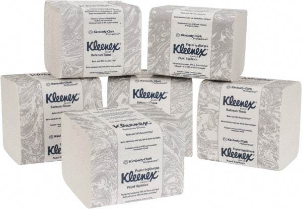 Kleenex - 4-1/2" Sheet Width, Single Sheet Pack Toilet Tissue - 250 Sheets per Roll, 2 Ply, White, Recycled Fiber - A1 Tooling