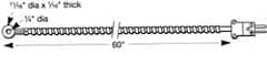 Thermo Electric - 0 to 900°F, E Surface, Thermocouple Probe - 25 Ft. Cable Length, Mini Connector, 15 Sec Response Time - A1 Tooling