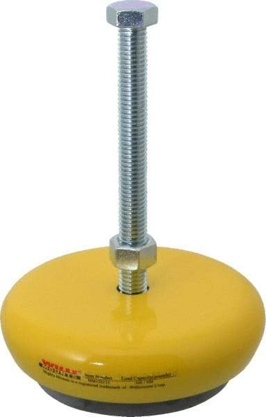 Gibraltar - 500 Lb Capacity, 1/2-13 Thread, Zinc Stud, Machine Socket Mount Leveling Mount - 127mm Stud Length, 127mm Base Diam, Elastomer Pad - A1 Tooling