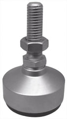 Gibraltar - 325 Lb Capacity, 3/4-10 Thread, 4-1/8" OAL, Stainless Steel Stud, Studded Socket Mount Leveling Mount - 2" Stud Length, 3" Base Diam, Stainless Steel Pad, 1-1/16" Hex - A1 Tooling