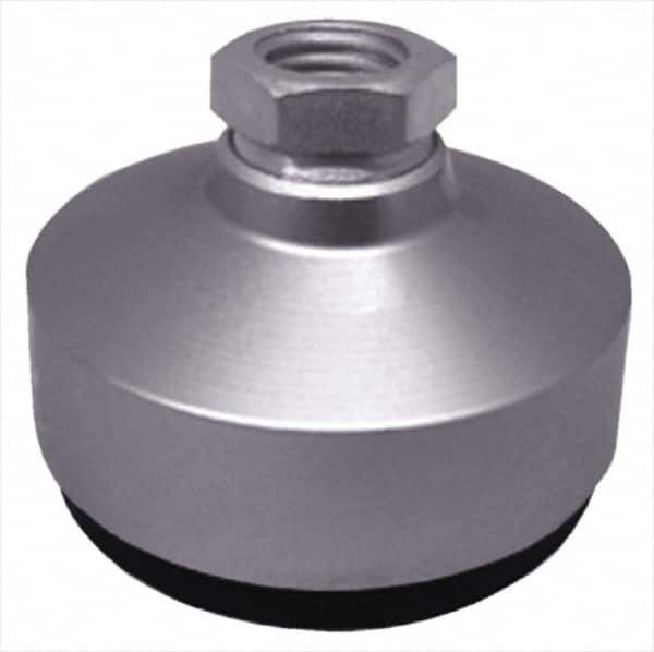 Gibraltar - 100 Lb Capacity, 3/8-16 Thread, 1-1/2" OAL, Stainless Steel Stud, Tapped Socket Mount Leveling Pad - 1-1/4" Base Diam, Stainless Steel Pad, 5/8" Hex - A1 Tooling