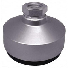 Gibraltar - 120 Lb Capacity, 1/2-13 Thread, 1-3/4" OAL, Stainless Steel Stud, Tapped Socket Mount Leveling Pad - 1-7/8" Base Diam, Stainless Steel Pad, 3/4" Hex - A1 Tooling