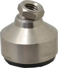 Gibraltar - 240 Lb Capacity, 1/2-13 Thread, 1-3/4" OAL, Stainless Steel Stud, Tapped Socket Mount Leveling Pad - 1-7/8" Base Diam, Stainless Steel Pad, 3/4" Hex - A1 Tooling