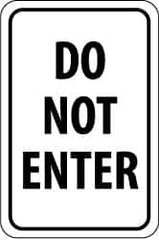 NMC - "Do Not Enter", 18" Wide x 24" High, Aluminum Parking Lot Traffic Signs - 0.08" Thick, Black on White, Engineer Grade Reflectivity, Rectangle, Post Mount - A1 Tooling