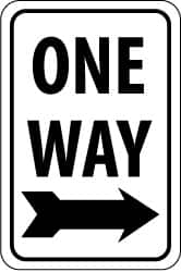 NMC - "One Way", "Right Arrow", 18" Wide x 24" High, Aluminum Parking Lot Traffic Signs - 0.08" Thick, Black on White, Engineer Grade Reflectivity, Rectangle, Post Mount - A1 Tooling