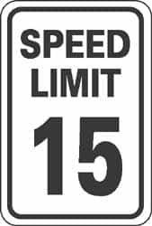 NMC - "Speed Limit 15", 18" Wide x 24" High, Aluminum Speed Limit Signs - 0.08" Thick, Black on White, Engineer Grade Reflectivity, Rectangle, Post Mount - A1 Tooling