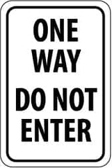 NMC - "Caution - Drive Slowly", 12" Wide x 18" High, Aluminum Traffic Control Signs - 0.08" Thick, Black on White, High Intensity Reflectivity, Rectangle, Post Mount - A1 Tooling