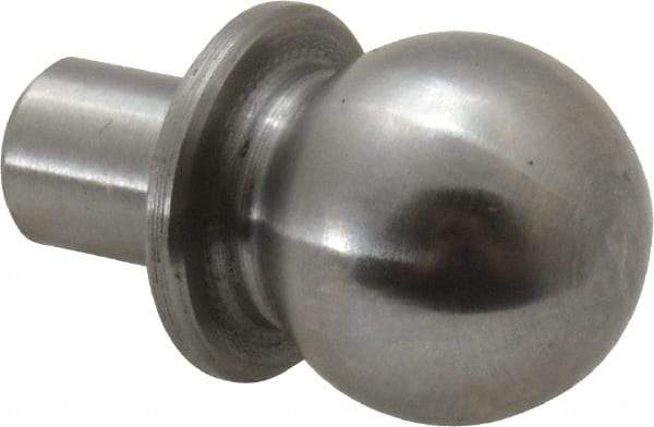 Jergens - 1/2" Ball Diam, 1/4" Shank Diam, Steel Construction Tooling Ball - 5/8" Ball Center to Shank Bottom, 5/16" Ball Center to Shoulder Bottom, with Shoulder - A1 Tooling