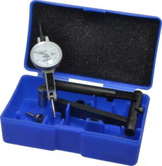 Fowler - 12 Piece, 0" to 0.06" Measuring Range, 1" Dial Diam, 0-15-0 Dial Reading, Horizontal White Dial Test Indicator Kit - 5/8" Contact Point Length, 0.04, 0.08 & 0.12" Ball Diam, 0.0005" Dial Graduation - A1 Tooling