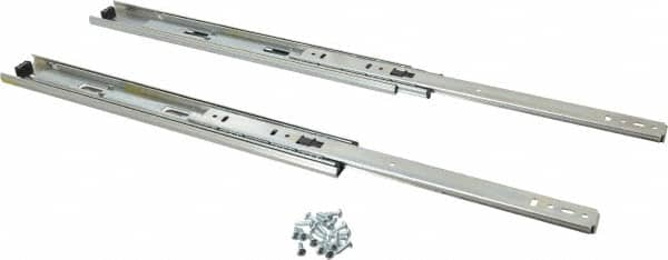 Knape & Vogt - 14" Slide Length, 14" Travel Length, Steel Precision Drawer Slide - 1/2" Wide, 1-13/16" High, 100 Lb Capacity at Full Extension, Chrome Finish - A1 Tooling