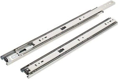 Knape & Vogt - 16" Slide Length, 16" Travel Length, Steel Precision Drawer Slide - 1/2" Wide, 1-13/16" High, 100 Lb Capacity at Full Extension, Chrome Finish - A1 Tooling