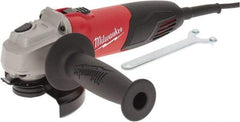 Milwaukee Tool - 4-1/2" Wheel Diam, 11,000 RPM, Corded Angle & Disc Grinder - 5/8-11 Spindle, 120 Volts, 7 Amps, Front Exhaust - A1 Tooling