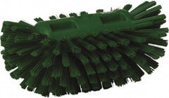 Vikan - 1-1/2" Bristle Length, Polyester Utility Scrub Brush - 5-1/2" Wide Head, 8" OAL, European Threaded Handle, Green, Polypropylene Block - A1 Tooling