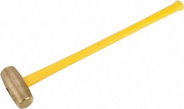 American Hammer - 12 Lb Head Nonsparking Hammer - 34" OAL, 31" Long Fiberglass Handle - A1 Tooling