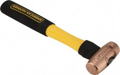 American Hammer - 1-1/2 Lb Head Nonsparking Mallet - 12" OAL, 11" Long Fiberglass Handle - A1 Tooling