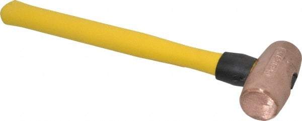 American Hammer - 3 Lb Head Nonsparking Mallet - 14-1/2" OAL, 13" Long Fiberglass Handle - A1 Tooling