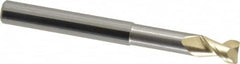 Accupro - 1/4", 3/8" LOC, 1/4" Shank Diam, 2-1/2" OAL, 2 Flute, Solid Carbide Square End Mill - Single End, ZrN Finish, Spiral Flute, 45° Helix, Centercutting, Right Hand Cut, Right Hand Flute - A1 Tooling