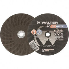 WALTER Surface Technologies - 7" 30 Grit Aluminum Oxide Cutoff Wheel - 1/16" Thick, 5/8" Arbor, 8,600 Max RPM, Use with Circular Saws - A1 Tooling