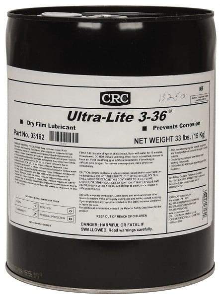 CRC - 5 Gal Pail Dry Film Lubricant - Amber, -40°F to 300°F, Food Grade - A1 Tooling