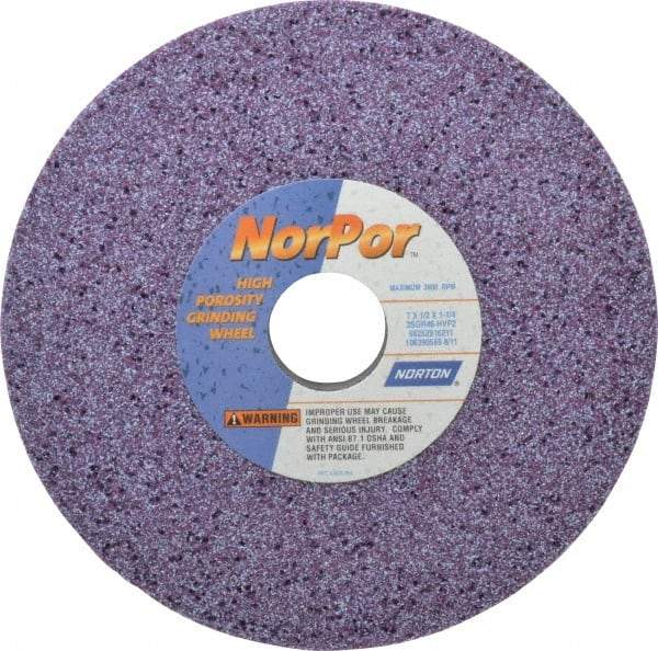 Norton - 7" Diam x 1-1/4" Hole x 1/2" Thick, H Hardness, 46 Grit Surface Grinding Wheel - Ceramic, Type 1, Coarse Grade, 3,600 Max RPM, Vitrified Bond, No Recess - A1 Tooling