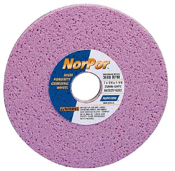 Norton - 14" Diam x 5" Hole x 2" Thick, H Hardness, 46 Grit Surface Grinding Wheel - Aluminum Oxide, Type 5, Coarse Grade, 2,320 Max RPM, Vitrified Bond, One-Side Recess - A1 Tooling