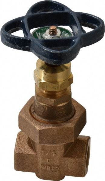 NIBCO - 1/4" Pipe, Class 300, Threaded Bronze Alloy Solid Wedge Stem Gate Valve - 600 WOG, 300 WSP, Union Bonnet - A1 Tooling