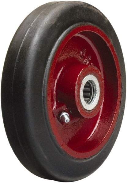 Hamilton - 6 Inch Diameter x 1-1/2 Inch Wide, Rubber on Cast Iron Caster Wheel - 280 Lb. Capacity, 1-3/4 Inch Hub Length, 1/2 Inch Axle Diameter, Straight Roller Bearing - A1 Tooling