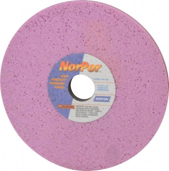 Norton - 8" Diam x 1-1/4" Hole x 1/2" Thick, G Hardness, 46 Grit Surface Grinding Wheel - Aluminum Oxide, Type 1, Coarse Grade, 3,600 Max RPM, Vitrified Bond, No Recess - A1 Tooling