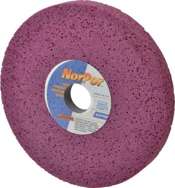 Norton - 8" Diam x 1-1/4" Hole x 1" Thick, H Hardness, 46 Grit Surface Grinding Wheel - Aluminum Oxide, Type 5, Coarse Grade, 3,600 Max RPM, Vitrified Bond, One-Side Recess - A1 Tooling