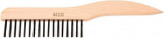 Weiler - 1 Rows x 17 Columns Steel Scratch Brush - 5" Brush Length, 10" OAL, 1-1/16" Trim Length, Wood Shoe Handle - A1 Tooling