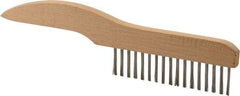 Weiler - 1 Rows x 17 Columns Stainless Steel Scratch Brush - 5" Brush Length, 10" OAL, 1-1/16" Trim Length, Wood Shoe Handle - A1 Tooling