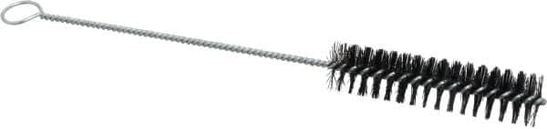 Weiler - 4" Long x 1" Diam Nylon Tube Brush - Single Spiral, 12-1/4" OAL, 0.014" Filament Diam, 5/32" Shank Diam - A1 Tooling