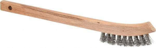 Weiler - 2 Rows x 9 Columns Aluminum Scratch Brush - 8-3/4" OAL, 5/8" Trim Length, Wood Toothbrush Handle - A1 Tooling