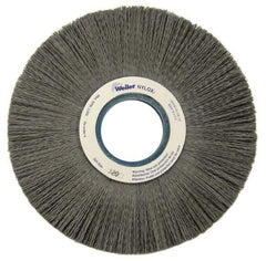 Weiler - 8" OD, 2" Arbor Hole, Crimped Nylon Wheel Brush - 1" Face Width, 2-1/4" Trim Length, 0.018" Filament Diam, 3,600 RPM - A1 Tooling