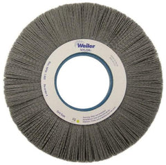 Weiler - 10" OD, 2" Arbor Hole, Crimped Nylon Wheel Brush - 1" Face Width, 3" Trim Length, 0.022" Filament Diam, 3,600 RPM - A1 Tooling