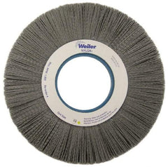 Weiler - 10" OD, 2" Arbor Hole, Crimped Nylon Wheel Brush - 1" Face Width, 3" Trim Length, 0.035" Filament Diam, 3,600 RPM - A1 Tooling