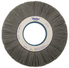 Weiler - 10" OD, 2" Arbor Hole, Crimped Nylon Wheel Brush - 1" Face Width, 3" Trim Length, 0.04" Filament Diam, 3,600 RPM - A1 Tooling